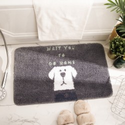 New cute cartoon pet bathroom doormat, non-slip absorbent floor mat for home entrances and bathrooms.