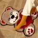 Cute heart bear bedroom bedside rug, shaped children's room mat, children's reading area mat, bedroom bedside rug.