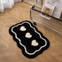 Cross-border Instagram-style black and white absorbent bathroom mat, thickened, plush, non-slip bathroom mat, flocked rug.