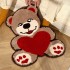 Cute heart bear bedroom bedside rug, shaped children's room mat, children's reading area mat, bedroom bedside rug.