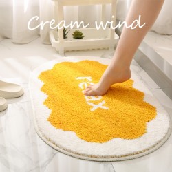 Cream-style absorbent bathroom floor mats, household non-slip restroom mats, bathroom doormats, bathroom carpets