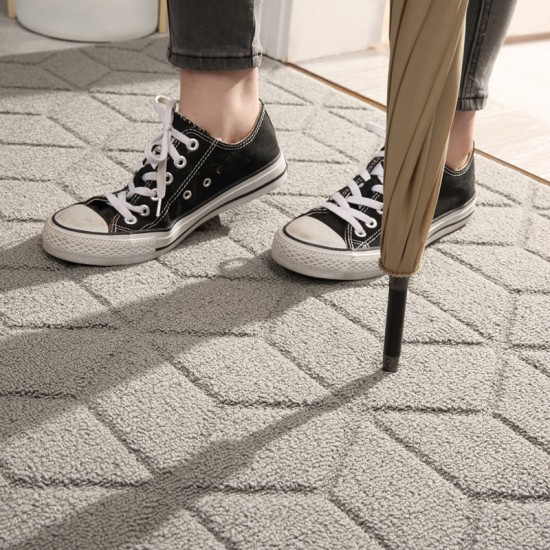 Solid-color entrance doormats, household entrance hallway absorbent, dirt-resistant, non-slip mats.
