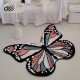 French retro bedroom carpet, luxury living room coffee table, thickened soundproof floor mat, black and white butterfly bedside mat.