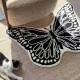 French retro bedroom carpet, luxury living room coffee table, thickened soundproof floor mat, black and white butterfly bedside mat.