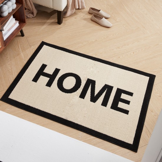 Cross-border flocked absorbent bathroom non-slip floor mats for entryways, bedrooms, and balconies, Mediterranean style