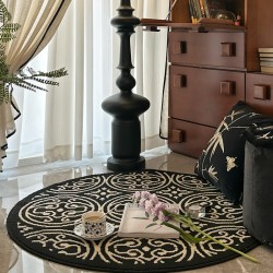 High-end round household carpets Vintage-style soft, formaldehyde-free, imitation wool floor mats for bedroom, living room, and closet chairs.
